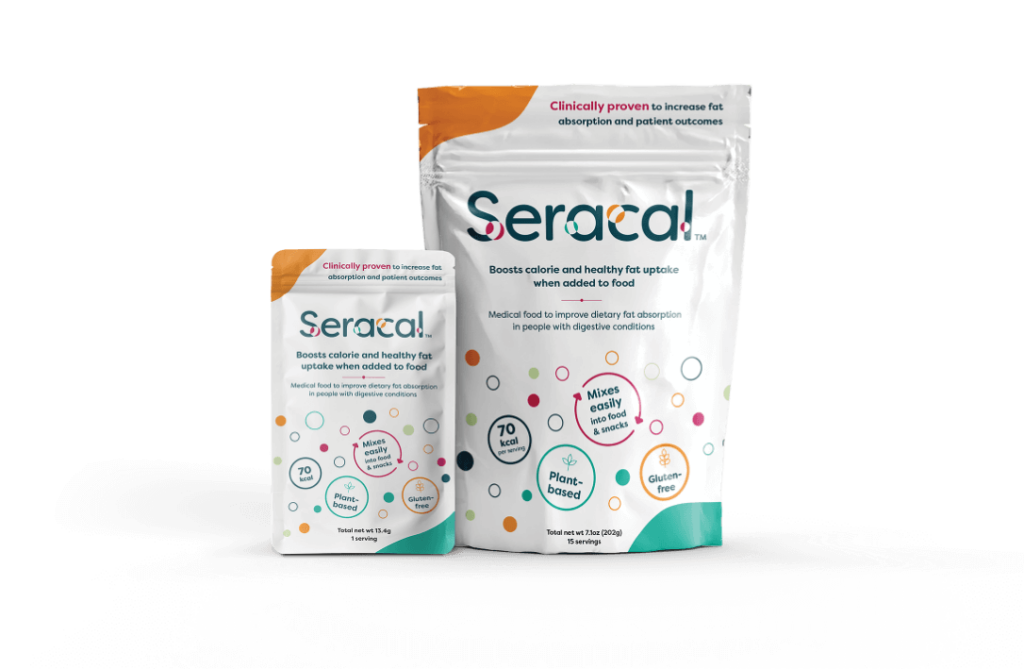 Small and big bag of Seracal product